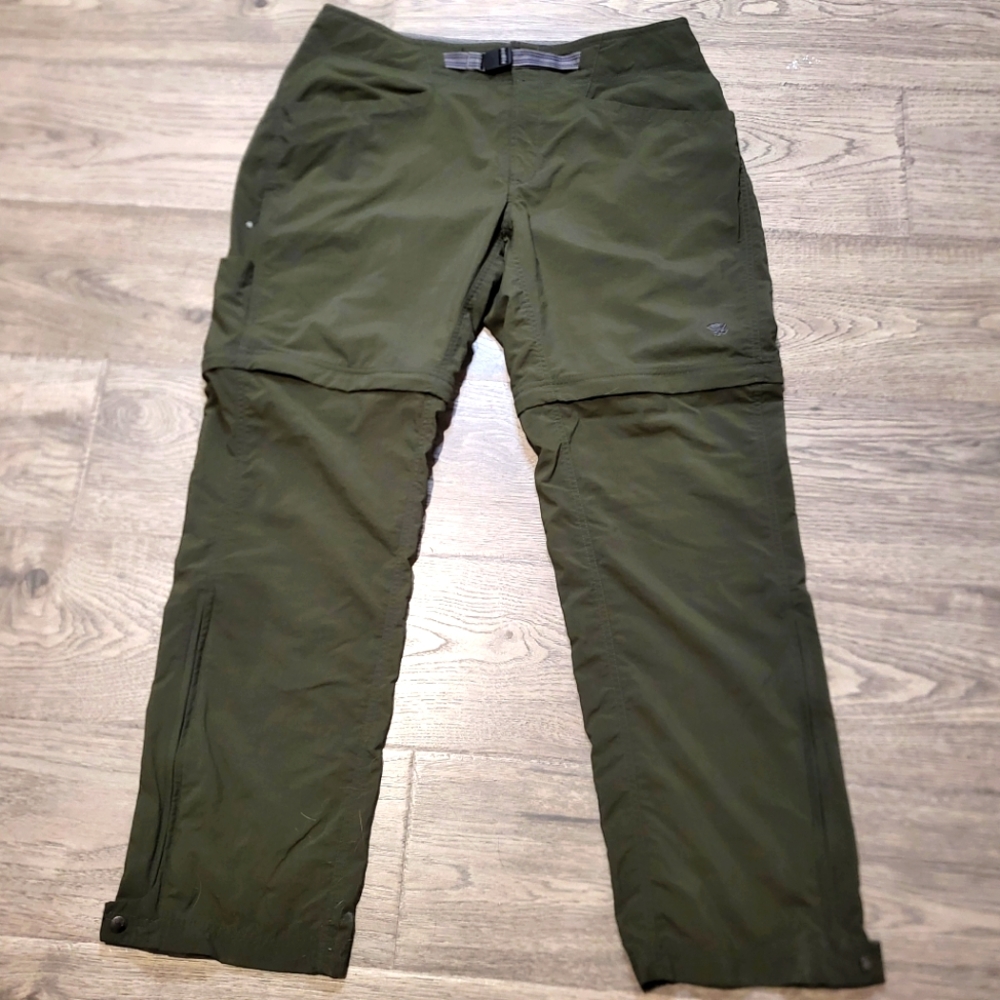 Mountain Hardwear Nylon Belted Convertable Pants Green Size 12x30 Shorts 12x8